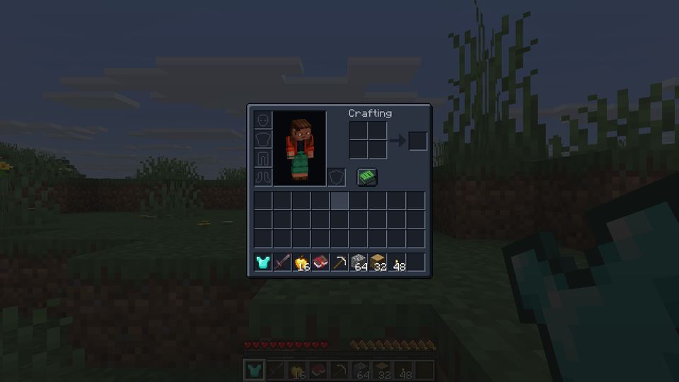 Inventário com o preset Darker