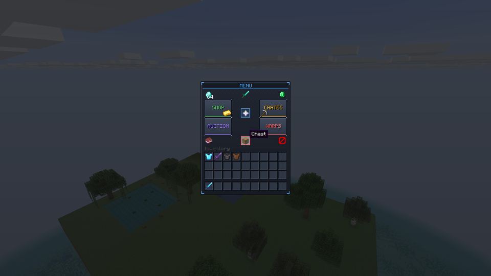 The Dark main menu screen open in game