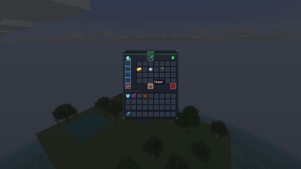 The Dark shop screen open in game